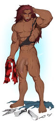 bara big_balls big_pecs big_penis daddy dark-skinned_male dilf flaccid ganondorf gerudo hyrule_warriors male_only muscular muscular_male nintendo nude red_eyes red_hair reiner55 smile solo solo_male tagme the_legend_of_zelda torn_clothing torn_shirt uncut