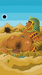 anus ass bara egyptian egyptian_mythology gay giant hairy_anus hairy_balls male_only presenting_anus presenting_ass solo sphinx