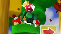 3d absurd_res breasts clothing elemental_creature female flora_fauna hi_res humanoid mario_(series) new_super_mario_bros._u_deluxe nintendo nipples nude piranette piranha_plant plant reshsfm simple_background smile solo source_filmmaker super_crown video_games