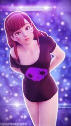 1girls 3d 3d_(artwork) 3d_background 3d_model 3d_render blizzard_entertainment brown_eyes brown_hair cg cgi cgi_girl clothed clothed_female clothing crossdressing d.va effectsmaster231 hana_song innocent_expression innocent_smile korean korean_female long_hair looking_at_viewer naughty_smile no_underwear overwatch overwatch_2 seducing seductive seductive_eyes seductive_gaze seductive_smile smile smiling smiling_at_viewer standing teenage_girl