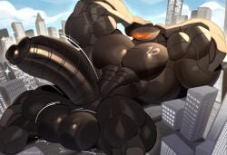 2025 abs big_penis building buildings city digital_drawing_(artwork) digital_media_(artwork) dymitr3 giant giant_male large_balls larger_male male muscular muscular_male omnidroid pecs robot the_incredibles