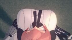 1girls 3d animated big_breasts breasts_focus clothing from_above gif glasses huge_breasts large_breasts official_animation official_art pink_hair solo solo_female tagme tsukishiro_yanagi zenless_zone_zero
