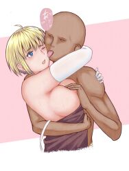 1boy 1boy1girl 1girls :o ahoge areolae arm_around_neck arm_around_shoulders bare_armpits bare_breasts bare_chest bare_nipples bare_shoulders bare_skin bare_tits blonde_eyebrows blonde_female blonde_hair blonde_hair_female blue_eyes blue_eyes_female breasts busty busty_female busty_girl busty_teen digital digital_art digital_drawing digital_drawing_(artwork) digital_media digital_media_(artwork) elbow_gloves elbows enen_no_shouboutai exposed_armpits exposed_breasts exposed_chest exposed_nipples exposed_shoulders exposed_skin exposed_tits eye_closed female female_focus fingers fire_force gloves half_naked half_nude high_resolution highres large_breasts lean_figure licking_face long_gloves male naked naked_female naked_woman narrow_waist nipples nude nude_female nudity one-eye_closed one_eye_closed one_eye_open open_mouth parted_lips pink_background pixiv_id_21451697 semi_nude short_hair shoulders sideboob simple_background sister_iris_(enen_no_shouboutai) sister_iris_(fire_force) slender_body slender_waist slim_waist standing straight teen_girl teenage_girl teenage_nipples teenage_tits teenager tongue tongue_out uncensored uncensored_breasts uncensored_nipples upper_body white_background white_elbow_gloves white_gloves white_long_gloves wince yellow_eyebrows yellow_hair yellow_hair_female young_female young_woman