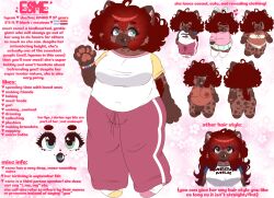 bbw belly blue_eyes blue_mouth breasts brown_fur cock curly_hair dick dickgirl esme_(hyenaconfetti) fat furry furry_only futanari gock green_eyes heterochromia huge_breasts hyena hyenaconfetti mega_milk nonsexual_nudity paws penis red_hair ref_sheet reference_sheet short_hair spotted_hyena standing trans_woman transgender transgender_woman