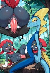 ahegao ahegao_face ai_generated anguirus12345 bigger_male group inteleon interspecies looking_pleasured nintendo penetration penile penile_penetration penis penis_in_pussy pokémon_(species) pokemon pokemon_(species) pussy pussy_ejaculation pussy_juice sex smaller_female vaginal_penetration weavile
