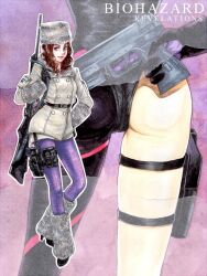 ass big_ass biohazard dat_ass female gun jessica_sherawat kikimimi_612 long_hair official_alternate_costume resident_evil resident_evil_revelations skintight sniper_rifle video_game_character