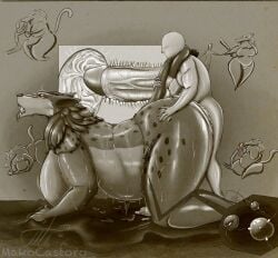 1boy 1girls ahe_gao andrewsarchus anthro areolae ass ass_bigger_than_head big_areola big_ass big_breasts big_butt big_penis breasts breasts_bigger_than_head bubble_butt cave cave_painting cervical_penetration cervix cross_section cum cum_in_pussy cum_in_uterus cum_inside cumflated_belly cumshot curvaceous curvy curvy_figure deep_penetration doggy_style ejaculation excessive_cum eyes_rolling_back fangs female fertilization filled_womb furry greyscale heart huge_ass huge_breasts huge_cock impregnation interspecies_impregnation larger_female long_tail mako_castoro male monochrome multiple_ova orange_eyes orgasm ovum ovum_deformation ovum_with_heart penis pleasure_face prehistoric_species sharp_teeth side_view size_difference small_dom_big_sub smaller_male sperm_cell sperm_meets_ovum sweat sweating sweaty sweaty_body sweaty_breasts sweaty_butt sweaty_thighs tail tail_around_neck thick_thighs tongue tongue_out uterus vaginal_penetration voluptuous voluptuous_female wide_hips