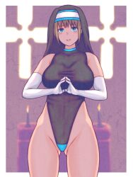 1girls ass_visible_through_thighs bare_hips bare_legs bare_shoulders bare_skin bare_thighs belly belly_button big_breasts black_leotard black_topwear blonde_eyebrows blonde_female blonde_hair blonde_hair_female blue_eyes blue_eyes_female breasts busty busty_female busty_girl busty_teen candles curvaceous curvaceous_body curvaceous_female curvaceous_figure curvaceous_hips curvaceous_teen curvaceous_thighs curvy curvy_body curvy_female curvy_figure curvy_hips curvy_teen curvy_thighs digital digital_art digital_drawing digital_drawing_(artwork) digital_media digital_media_(artwork) elbow_gloves elbows enen_no_shouboutai exposed_hips exposed_legs exposed_shoulders exposed_skin exposed_thighs eyebrows_visible_through_hair female female_focus female_only fingers fire_force gloves groin hourglass_figure inguinal_crease inguinal_ligament large_boobs large_breasts lean_figure leotard lips long_gloves looking_at_viewer midriff narrow_waist navel nun nun_clothing nun_hat nun_outfit nun_veil parted_lips pixiv_id_21451697 plump_breasts prayer_hands purple_background short_hair shoulders sidelocks simple_background sister_iris_(enen_no_shouboutai) sister_iris_(fire_force) slender_body slender_waist slim_waist smile smiley_face smiling smiling_at_viewer solo standing teen_girl teenage_girl teenage_tits teenager thick_thighs thigh_gap thighs topwear upper_body white_elbow_gloves white_gloves white_long_gloves wide_hips yellow_eyebrows yellow_hair yellow_hair_female young_female young_woman