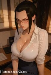 1girls ai_generated avatar_the_last_airbender azula big_ass big_breast black_hair breasts bukkake cute_face defeated defeated_villainess elbow_gloves facial female female_on_cloth gangbang hair_bun high_heel_boots high_heels large_breasts light-skinned_female light_skin long_hair nipple saliva saliva_drip saliva_string saliva_trail sitting spread_legs straight sweat upper_body zeeny