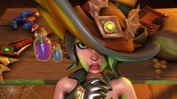 3d alternate_costume animated bewitching_evie black_hair evie_(paladins) eye_contact fellatio gloves green_eyes halloween hat hcid holding_penis lips mp4 no_sound paladins pov pov_blowjob pov_eye_contact source_filmmaker sucking video witch witch_hat