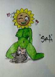 cunnilingus facesitting plantie plants_vs_zombies pussy sra1350 sunflower_(pvz) tagme wink