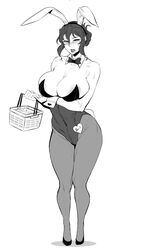 allegro_(artist) allegro_(original_character) basket black_beat bunny_costume bunny_ears bunny_girl bunnysuit milf pantyhose