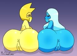 2girls anus ass big_ass blue_diamond_(steven_universe) cartoon_network diamond_authority female female_only gem_(species) mr._chase_comix multiple_girls pussy steven_universe tagme yellow_diamond_(steven_universe)