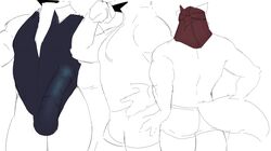 absurd_res animal_genitalia animal_penis anthro bottomwear bulge canid canine canis clothing durag equine_penis genitals goon_(goonie_san) goonie-san hi_res male male_only mammal one-piece_swimsuit penis rear_view shorts sketch solo swimwear wolf