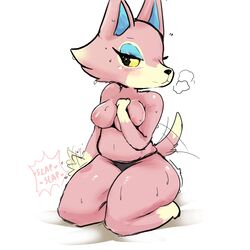 1girls 2019 animal_crossing anthro ass big_ass big_breasts blush breasts canine claws cute cute_fang female fluffy fluffy_tail freya_(animal_crossing) fur furry looking_at_viewer mammal nintendo open_mouth panties pawpads paws pink_fur pussy sitting small_breasts sweat tail tailwag tanuk_kun tongue wolf yellow_eyes