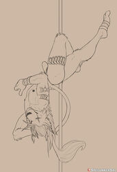2020 anthro anthrofied biceps biped bracelet clothed clothing dancing digital_media_(artwork) ear_piercing ear_ring erection erection_under_clothing eye_scar facial_scar felid final_fantasy final_fantasy_vii fingers genitals grey_background greyscale hair hand_behind_head hi_res jewelry long_tail looking_at_viewer male male_only mammal monochrome muscular muscular_anthro muscular_male nipple_piercing nipples one_eye_closed patreon pecs penis piercing pole pole_dancing red_xiii scar simple_background solo spelunker_sal square_enix stripper stripper_pole tail_tuft tattoo tenting thong toes topless tuft underwear upside-down video_games