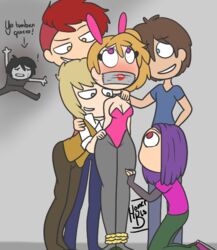 aiden_fox_(fnafhs) ann_chica_(fnafhs) bondage bonnie_(fnafhs) bunny_tail bunnysuit chica_(fnafhs) clothed fnafhs fnafhs_bondage fnafhs_z3ro fnafhsrule34 foxy_(fnafhs) fred_(fnafhs) freddy_(fnafhs) gangbang gangrape golden_(fnafhs) homerbls imminent_gangbang imminent_rape