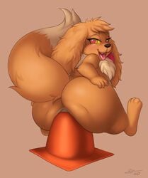 <3_eyes anal ass barefoot big_butt big_tail cone cone_insertion eevee female feral fluffy fluffy_tail food_play fur hand_on_butt heart hungry_anus impossible_fit improvised_dildo improvised_sex_toy kazzypoof_(character) large_insertion looking_back multicolored_body multicolored_fur nintendo penetration pokémon_(species) pokemon ridiculous_fit slimefur solo suspended_via_penetration tan_body tan_fur thick_thighs tight_fit tongue tongue_out traffic_cone two_tone_body two_tone_fur video_games yellow_sclera