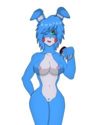 five_nights_at_freddy's five_nights_in_anime fnialover84 nude_female posing pubic_hair solo toy_bonnie_(fnaf)