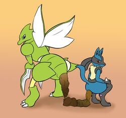 feces hi_res lordcuckness lucario nintendo pokemon pokemon_(species) scat scyther video_games