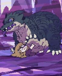 ambiguous_gender animated claws clothed clothing crush crying digital_media_(artwork) dragon duo forced gif human imminent_death long_tongue loop low_res mammal muscular on_top on_top_of ouroporos pixel_art rape short_playtime simple_background size_difference teeth tongue tongue_out