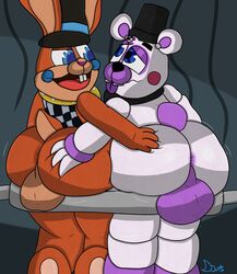 animatronic anus bear big_balls big_butt blue_eyes bow_tie duo eyelashes five_nights_at_freddy's five_nights_at_freddy's:_fazbear_frights freddy_fazbear's_pizzeria_simulator furry gay genitals helpy lagomorph male male/male open_mouth orange_body plushtrapboyuwu rabbit ralpho robot testicles thick_thighs top_hat ursid white_skin wide_hips yaoi