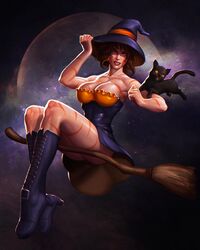 bewitching_nidalee breasts cleavage eriyal harrowing_series large_breasts league_of_legends nidalee strapless strapless_dress tagme tales_from_the_rift_series