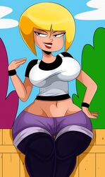 1girls aged_up big_breasts big_hips blonde_hair breasts bust busty cartoon_network clothed clothed_sex clothing ed_edd_n_eddy female female_focus female_only huge_breasts huge_hips large_breasts large_hips lower_body midriff nazz_van_bartonschmeer shirt short_hair solo solo_female solo_focus sonson-sensei thick_hips upper_body voluptuous waist wide_hips