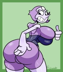 amethyst_(steven_universe) big_ass big_breasts breast_squish female female_only fujiweeb gem_(species) hand_on_ass huge_ass huge_breasts looking_back overflowing_breasts pearl_(steven_universe) solo solo_female steven_universe tagme thick_thighs wide_hips