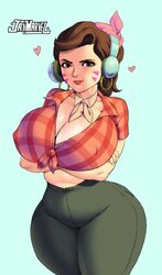 1girls alternate_ass_size alternate_breast_size alternate_version_available ass big_ass big_breasts big_butt brown brown_hair brunette cameltoe cleavage clothed clothed_female cruise cruise_ship cruiser_d.va d.va dat_ass earrings erect_nipples erect_nipples_under_clothes eyes female female_only fully_clothed happy headphones heart high_resolution hips hoop_earrings hourglass_figure huge_ass huge_breasts jay-marvel large_ass large_breasts leggings lipstick looking_at_viewer midriff nipple_bulge nipples_visible_through_clothing overwatch red_lipstick simple_background smile smiling solo solo_female thick_thighs thighs thin_waist thunder_thighs tight_clothing