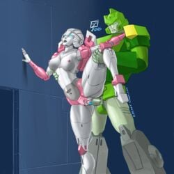 1boy 1girls 2016 2d arcee arcee_(g1) big_breasts blue_cum breasts bumesky cum cum_in_pussy cum_inside female lifted_leg male mechanical nipples pink_nipples pink_pussy robot robot_boy robot_girl sex springer standing_sex straight thick_thighs transformers transformers_g1 vaginal vaginal_sex white_body