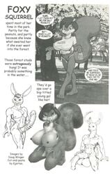 anthro balls big_balls big_breasts big_penis breasts cervid comic doug_winger english_text erection female flaccid genitals huge_cock kneeling lagomorph leporid long_penis male mammal penis rabbit rodent sciurid sitting text