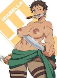 1girls ichan knives oc original topless topless_female