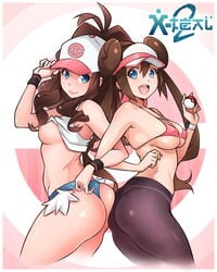 2girls adjusting_clothes adjusting_hat areolae armpits artist_name ass back bare_shoulders baseball_cap black_legwear blue_eyes blush bra breasts brown_hair bun_twintails clavicle cleavage denim denim_shorts double_bun ear erect_nipples erect_nipples_under_clothes female female_only hair_bun hair_ornament happy hat hi_res high_resolution hilda_(pokemon) holding holding_object huge_ass legs legwear lingerie lips locked_arms long_hair looking_at_viewer medium_breasts midriff multiple_girls nintendo nipples no_bra open_mouth open_smile panties panties_under_pantyhose pantyhose poke_ball pokemon pokemon_bw pokemon_bw2 ponytail red_bra rosa_(pokemon) shiny shiny_skin shirt shirt_lift short_shorts shorts sideboob sidelocks skindentation small_breasts smile thick_thighs thighs thong tied_hair tongue twintails underboob underwear very_high_resolution visor_cap wavy_hair wide_hips wristband x-teal