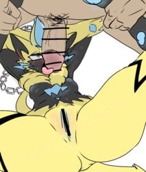 1boy 1girls anthro anus ass big_ass big_breasts blue_eyes blush breasts censored claws cute domination feline female fluffy fluffy_tail fur furry leash licking looking_at_viewer mammal meisaikawaii nintendo nipples open_mouth pawpads paws pokémon_(species) pokemon pussy small_breast sweat tail tears tongue tongue_out zeraora