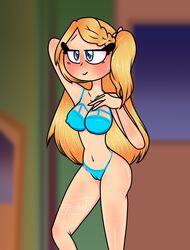 bikini blonde_hair fnafhs fnafhs_z3ro joy_(fnafhs) smiling sole_female