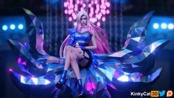 1girls 3d ahri female female_only fully_clothed k/da_ahri k/da_series kinkykatt3d league_of_legends pinup solo thick_thighs thighs