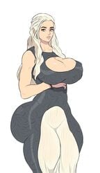 alternate_ass_size alternate_breast_size ass big_breasts breasts cleavage daenerys_targaryen dragon dress enormous_ass eyelashes female female_only game_of_thrones gigantic_ass grey_eyes high_resolution huge_ass huge_breasts jay-marvel large_ass light-skinned_female light_skin lips long_hair looking_down outfit solo_female thick thigh_gap thighs tight_dress white_background white_hair