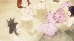 5girls areola bathhouse big_breasts breasts breasts_out covering_breasts edit edited female female_focus female_only group group_bathing hagakure_tooru_(invisible) kyoka_jiro large_breasts looking_up mina_ashido momo_yaoyorozu multiple_girls my_hero_academia nipples nude nude_female nude_filter ochako_uraraka offscreen_character pervert pink_skin s10collage smiling thick_thighs third-party_edit tooru_hagakure tooru_hagakure_(invisible) tsuyu_asui