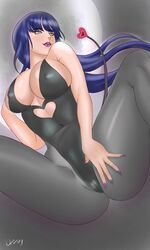 1girls big_breasts breasts cameltoe cleavage costume erect_nipples erect_nipples_under_clothes female female_only full_moon hyuuga_hinata hyuuga_hinata_(naruto:_road_to_ninja) leotard lipstick long_hair long_nails looking_at_viewer makeup moon nail_polish naruto naruto:_road_to_ninja naruto_(series) naruto_shippuden ozzay purple_hair spread_legs squatting succubus tail violet_eyes