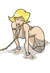 blonde_hair bubble_butt chain_leash chained clover_(totally_spies) crossover_cosplay dancer dancer_outfit femsub fishnets harem_girl harem_outfit headdress inspector97 large_breasts on_all_fours oola_(cosplay) slave slave_collar slave_outfit star_wars submissive_female totally_spies wrist_cuffs