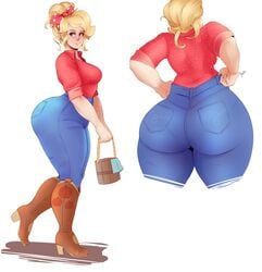 1girls applejack_(mlp) ass big_ass big_butt blonde blonde_hair boots bottom_heavy breasts bubble_butt butt clothed clothed_female cowboy_boots denim denim_clothing fat_ass female female_only friendship_is_magic green_eyes hairbow hasbro huge_ass human human_version humanized jeans large_ass looking_at_viewer medium_breasts my_little_pony my_little_pony_friendship_is_magic pants pantylines ponytail simple_background smooth_skin solo solo_female sunnysundown thick_ass thick_thighs tight_clothes tight_clothing tight_jeans tight_pants wide_hips