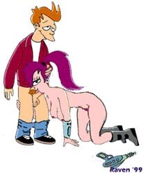 1990s 1999 20th_century animated futurama philip_j_fry pubes pubic_hair turanga_leela