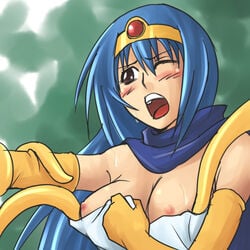 1girls blush clothing dragon_quest dragon_quest_iii female koraku_gekki monster sage_(dq3) small_breasts tagme tentacle