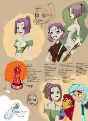 1boy 2girls black_lipstick clothing crossover danny_fenton danny_phantom dc_comics female ghost guitar_hero guitar_hero_world_tour human mac_(artist) pale_skin purple_hair shirley_crowley starfire straight_hair teen_titans