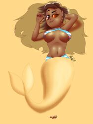 beach big_breasts bikini_top dark_skin fizzyrox_(artist) petunia_(iseenudepeople)