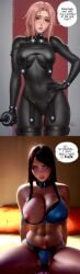 1futa 1girls ai_generated areolae balls bangs big_penis black_bodysuit black_hair blush bodysuit bra breasts chloe_(sciamano240) closed_mouth collar cowboy_shot cum edit erection eyelashes female freckles futanari gantz gantz_(cosplay) gantz_suit glowing_eyes hand_on_hip heart-shaped_pupils holding holding_weapon human large_breasts legs_apart light-skinned_futanari light_skin long_hair looking_at_viewer muscular muscular_futanari nipples panties panty_bulge parted_bangs penis penis_in_panties pink_hair plump_lips red_eyes sciamano240 skin_tight stable_diffusion standing sword taut_bodysuit testicles text thick_thighs thigh_strap weapon