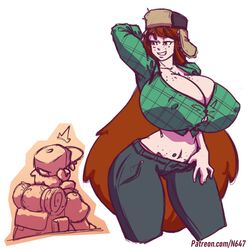 1boy 1girls aged_up big_ass big_breasts busty button_gap color curvy dipper_pines disney disney_channel female giantess gravity_falls huge_breasts long_hair male n647 nipples_visible_through_clothing size_difference smooth_skin taller_female voluptuous wendy_corduroy wide_hips