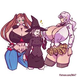 3girls age_difference alternate_breast_size amazon ass becky_northgard big_ass big_breasts breasts breasts_bigger_than_head choker cleavage color cosplay crossover devil_horns_(gesture) diana_northgard eyebrows_visible_through_hair finger_to_mouth flannery_(pokemon) gilf halloween halloween_costume hand_on_hip huge_breasts jeans looking_at_another looking_down milf multiple_girls muscles muscular n647 nipple_bulge nipples_visible_through_clothing original panties pokemon prison_school rebecca_northgard shiraki_meiko shirt shocked short_hair short_skirt size_difference skimpy skirt smile smiling surprised t-shirt taller_female thick_thighs thin_waist voluptuous wide_hips witch witch_hat