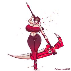 1girls 2019 big_ass big_breasts breasts brown_hair cleavage color crescent_rose female female_only huge_breasts hyper hyper_breasts n647 ruby_rose rwby scythe solo thick_thighs thin_waist voluptuous weapon wide_hips